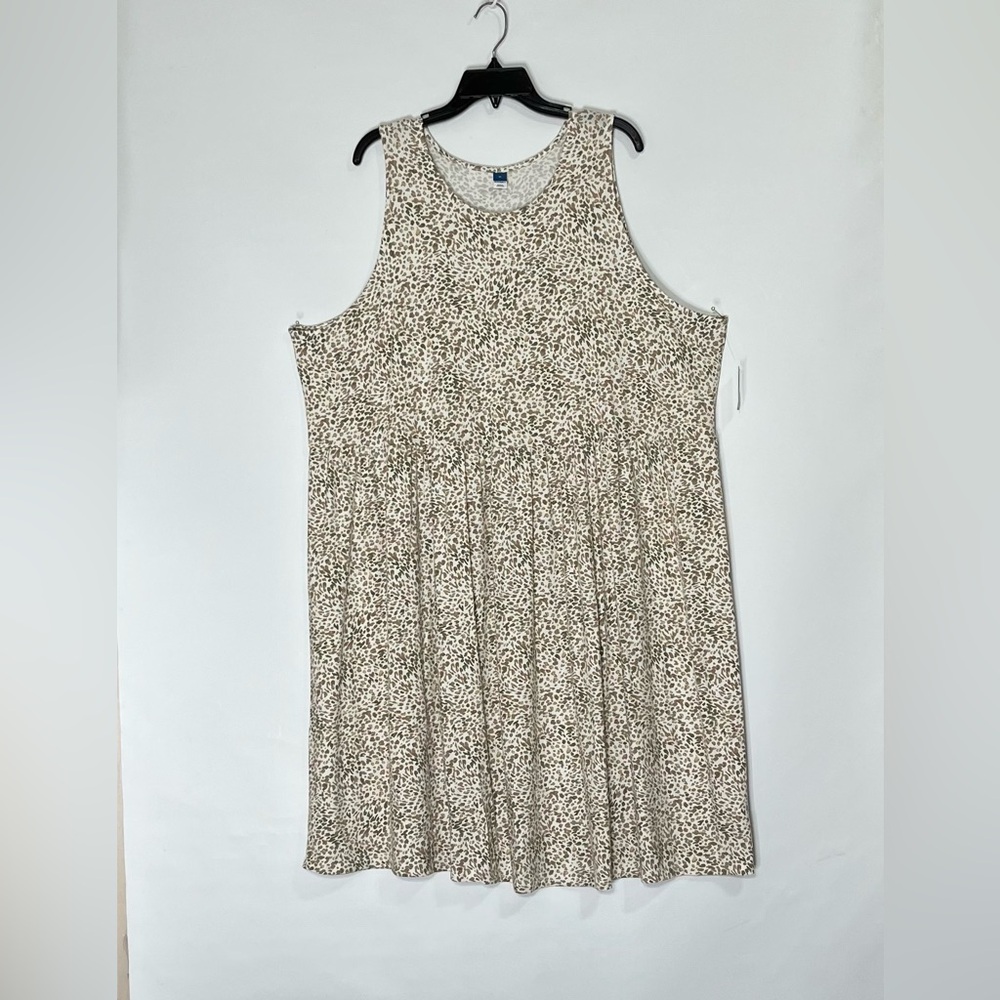 Old Navy Beige Animal Print sleeveless Dress size 3XL brand new
